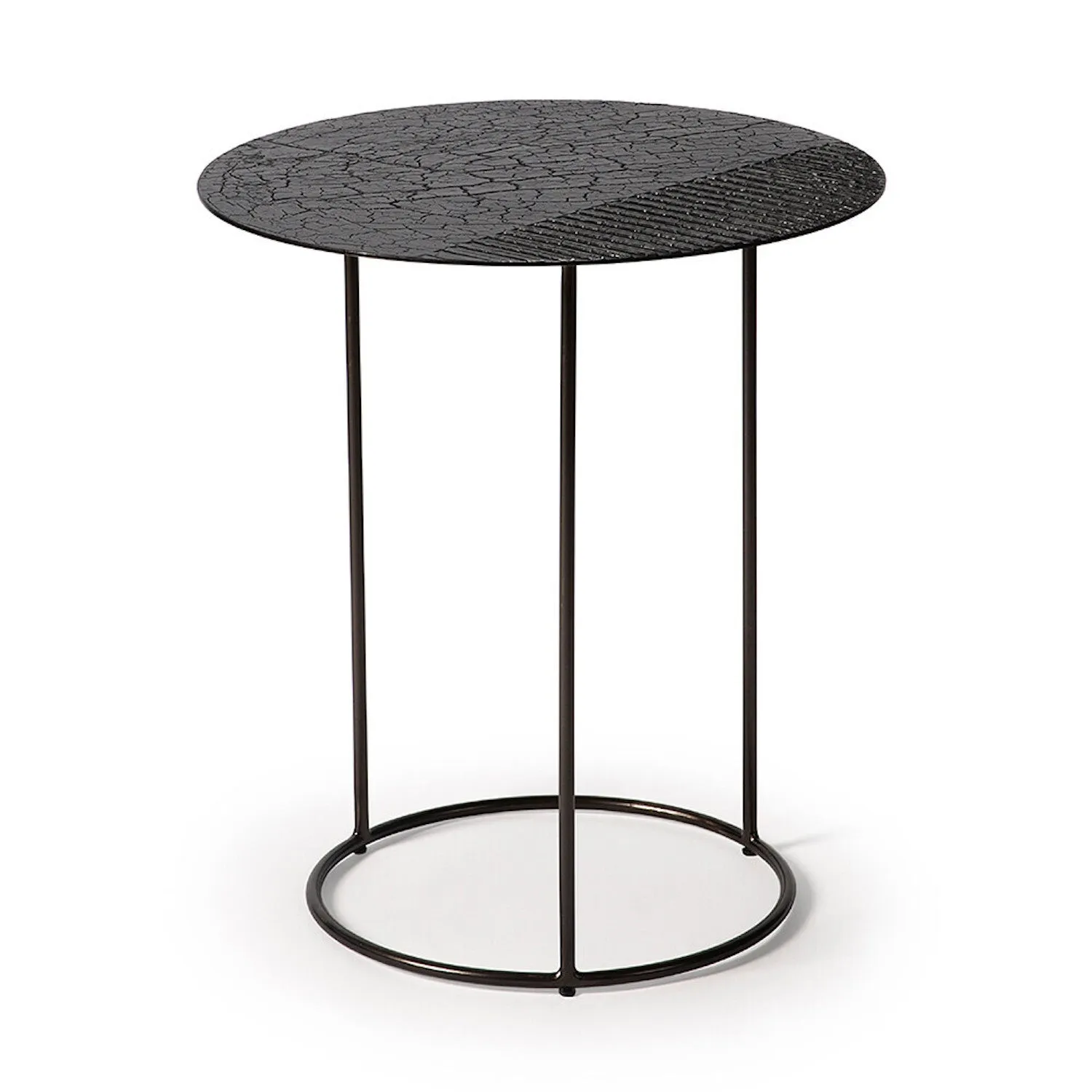 Celeste Side Table - Lava Linear - Black