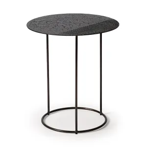 Celeste Side Table - Lava Linear - Black