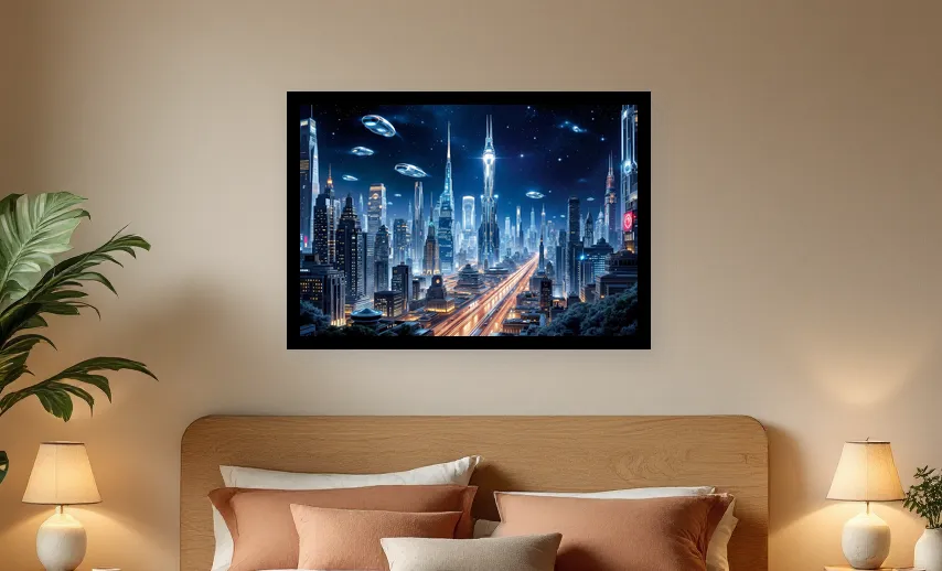 Celestial Cityscape Dreams Wall Art Poster