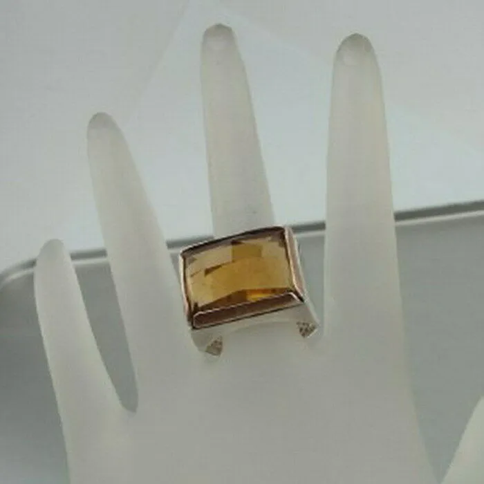 Champagne Ring 9k Rose Gold 925 Silver  8,8.5 Handmade Hadar Designers  () LAST