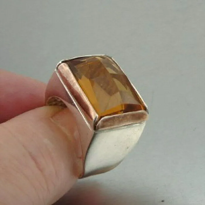 Champagne Ring 9k Rose Gold 925 Silver  8,8.5 Handmade Hadar Designers  () LAST