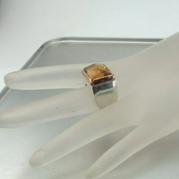 Champagne Ring 9k Rose Gold 925 Silver  8,8.5 Handmade Hadar Designers  () LAST
