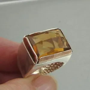 Champagne Ring 9k Rose Gold 925 Silver  8,8.5 Handmade Hadar Designers  () LAST
