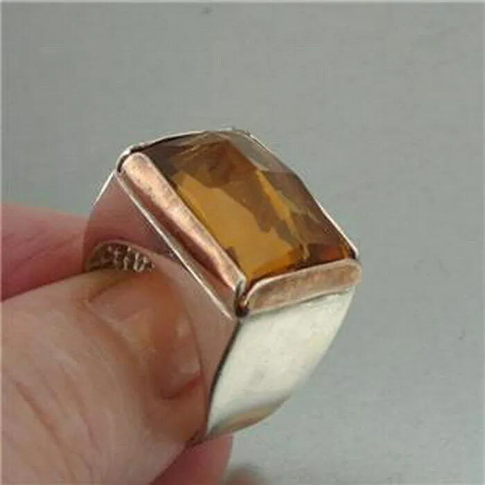 Champagne Ring 9k Rose Gold 925 Silver  8,8.5 Handmade Hadar Designers  () LAST