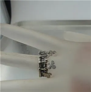 Charm Ring 925 Sterling Silver sz 7.5,8 Unique Handmade Hadar Designers  (H) LAST