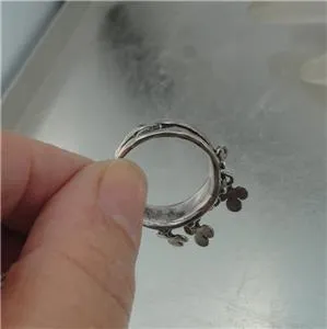 Charm Ring 925 Sterling Silver sz 7.5,8 Unique Handmade Hadar Designers  (H) LAST