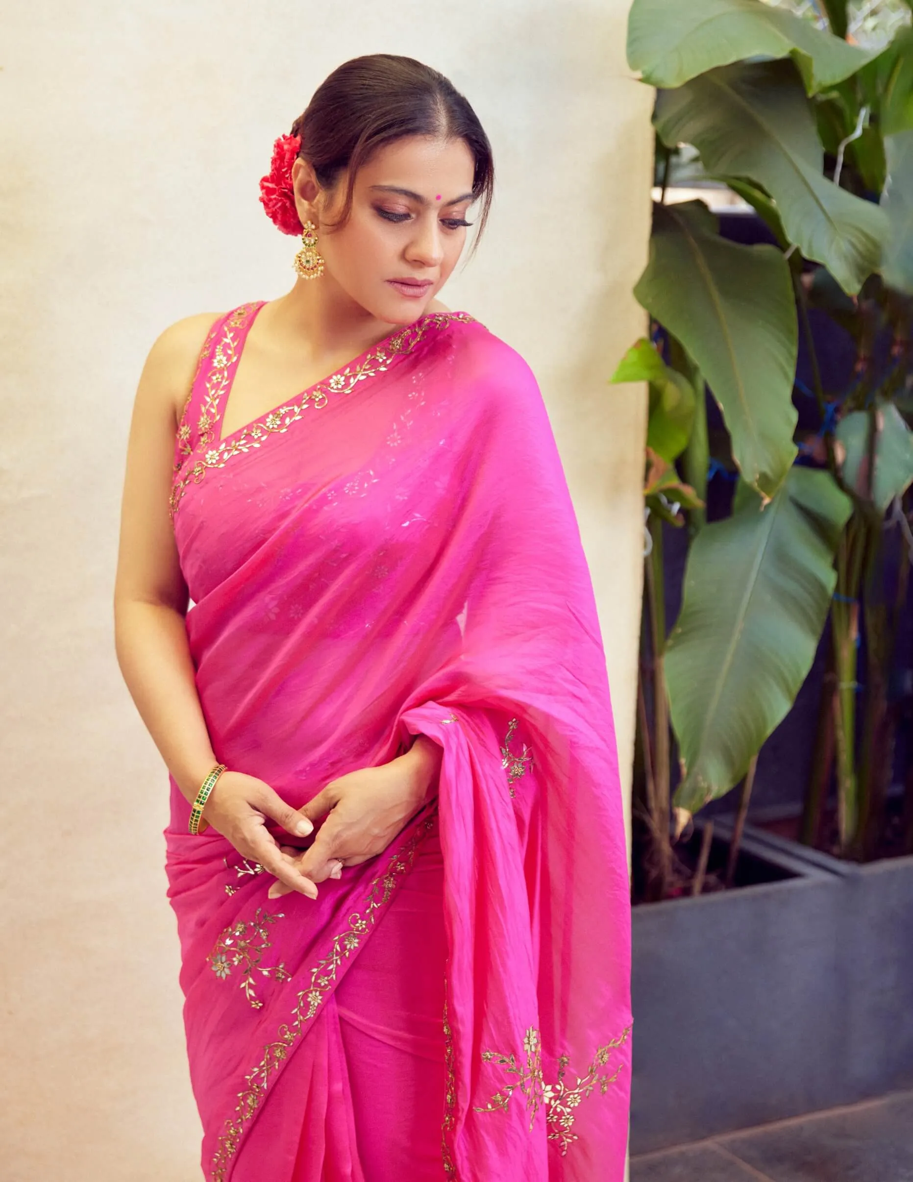 Classic gulabi sari and blouse