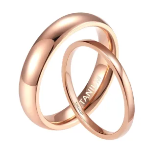Classic Rose Gold Men's Titanium Wedding Band