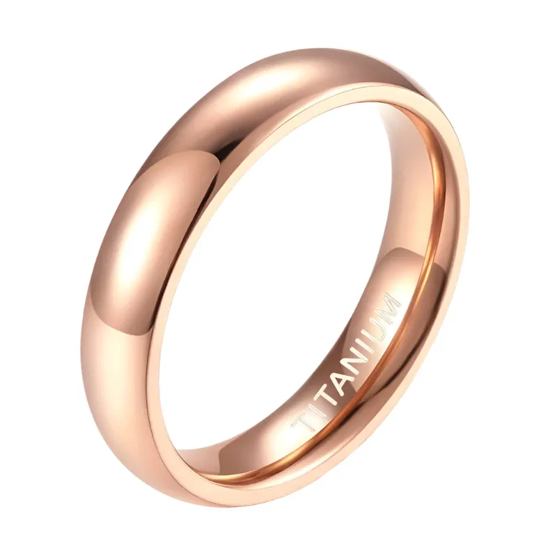 Classic Rose Gold Men's Titanium Wedding Band