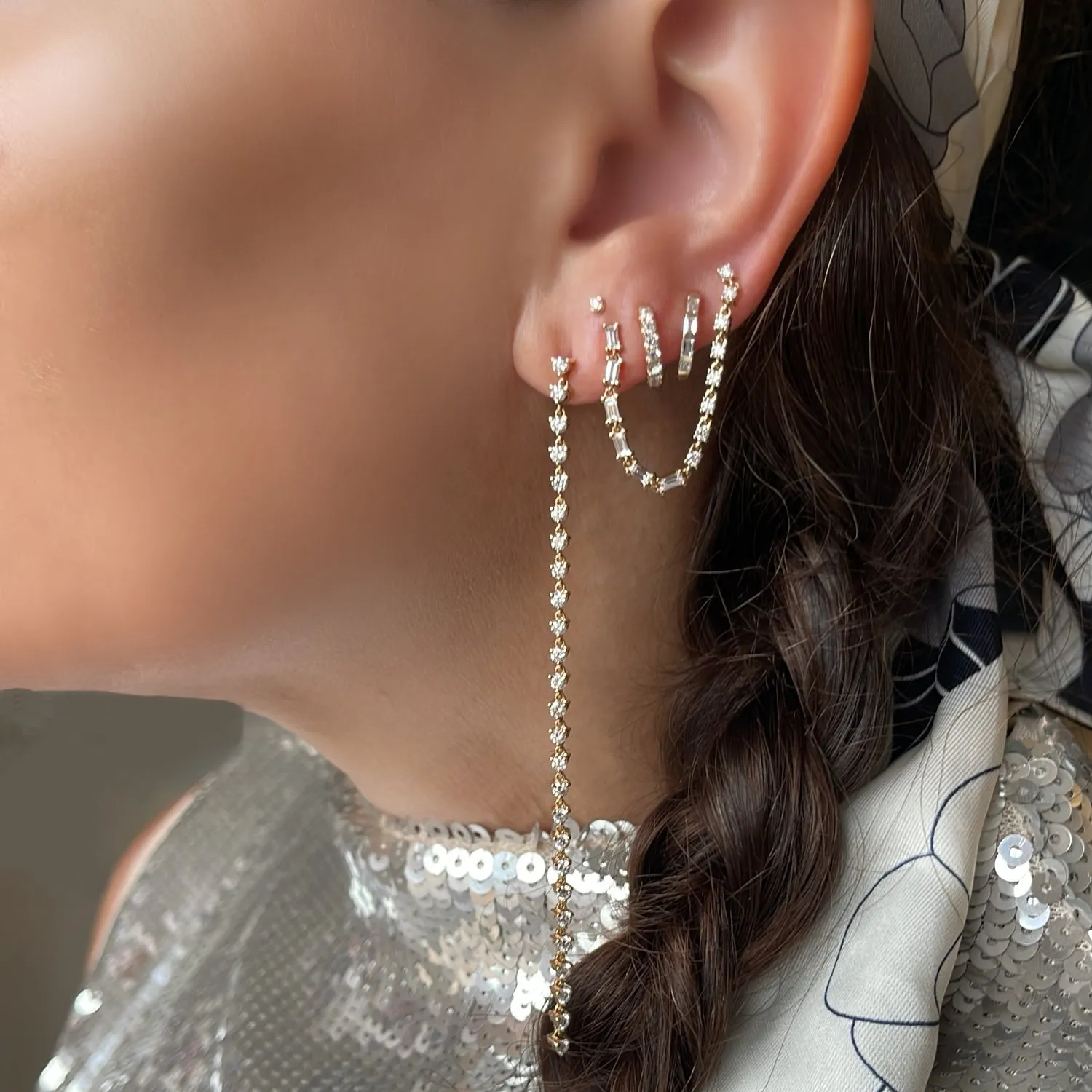Classic Round Diamond Duster Earring