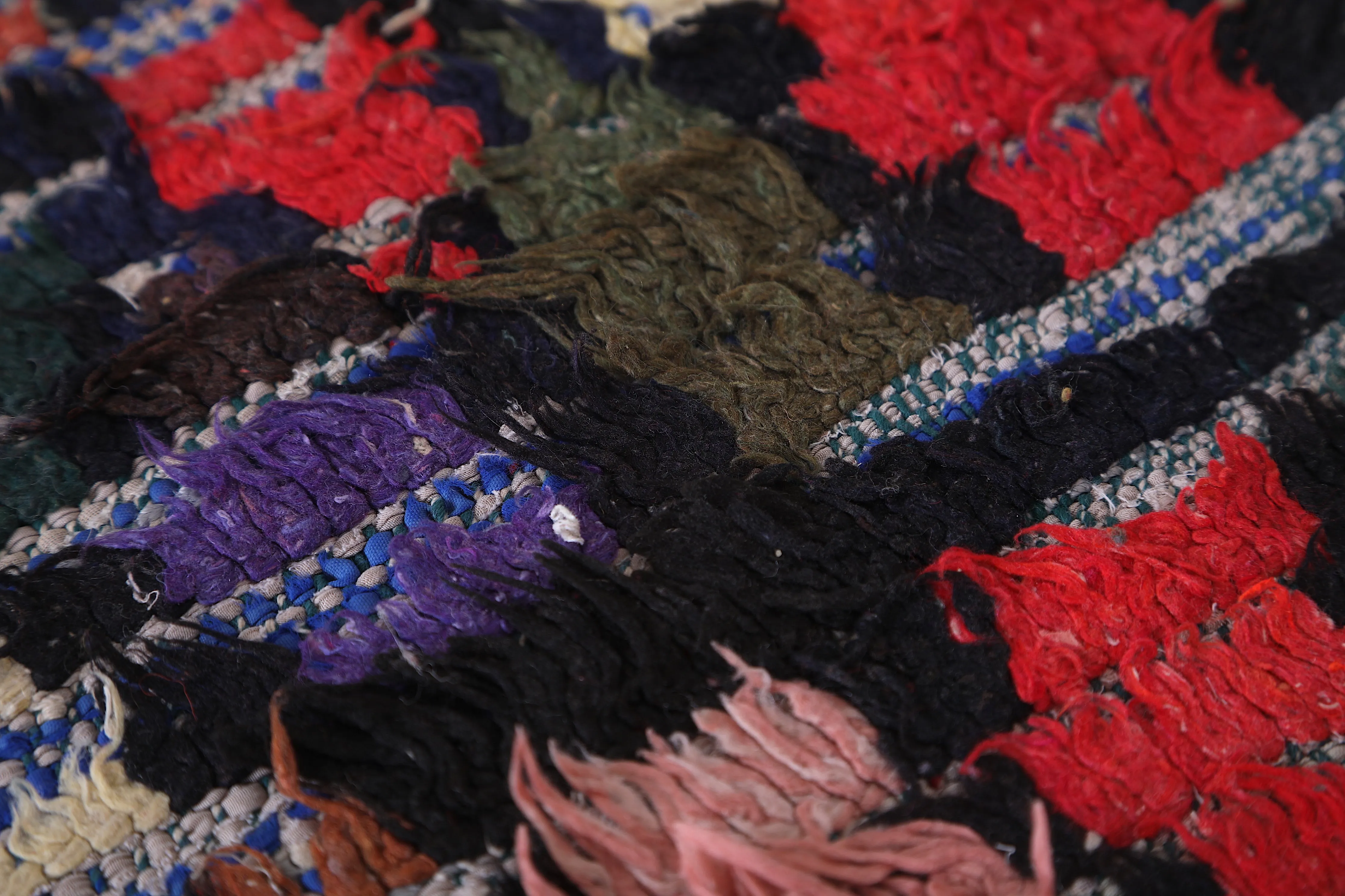 Colorful Boucherouite Rug - Handwoven Moroccan Style | 3.3 x 6.3 Ft