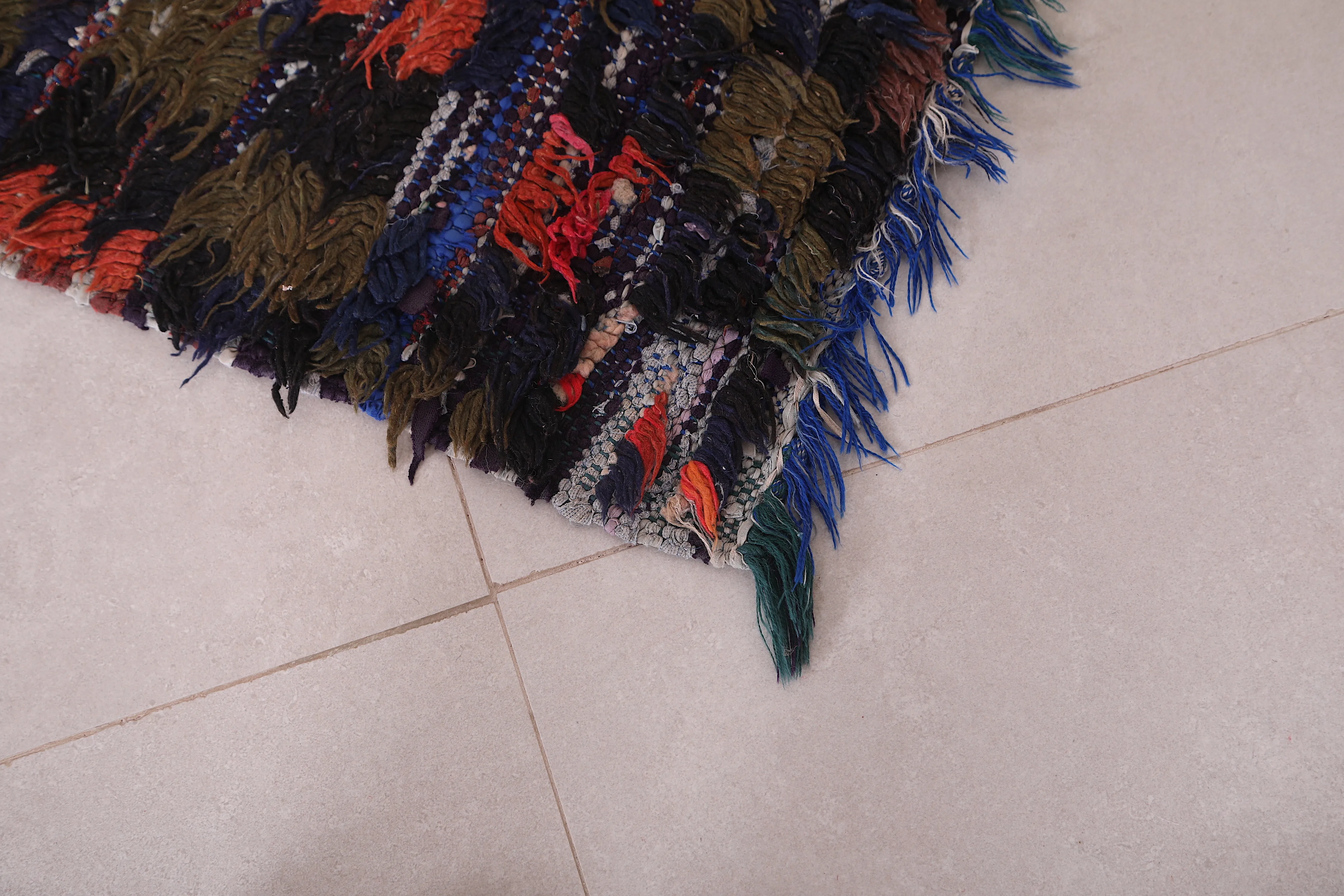 Colorful Boucherouite Rug - Handwoven Moroccan Style | 3.3 x 6.3 Ft