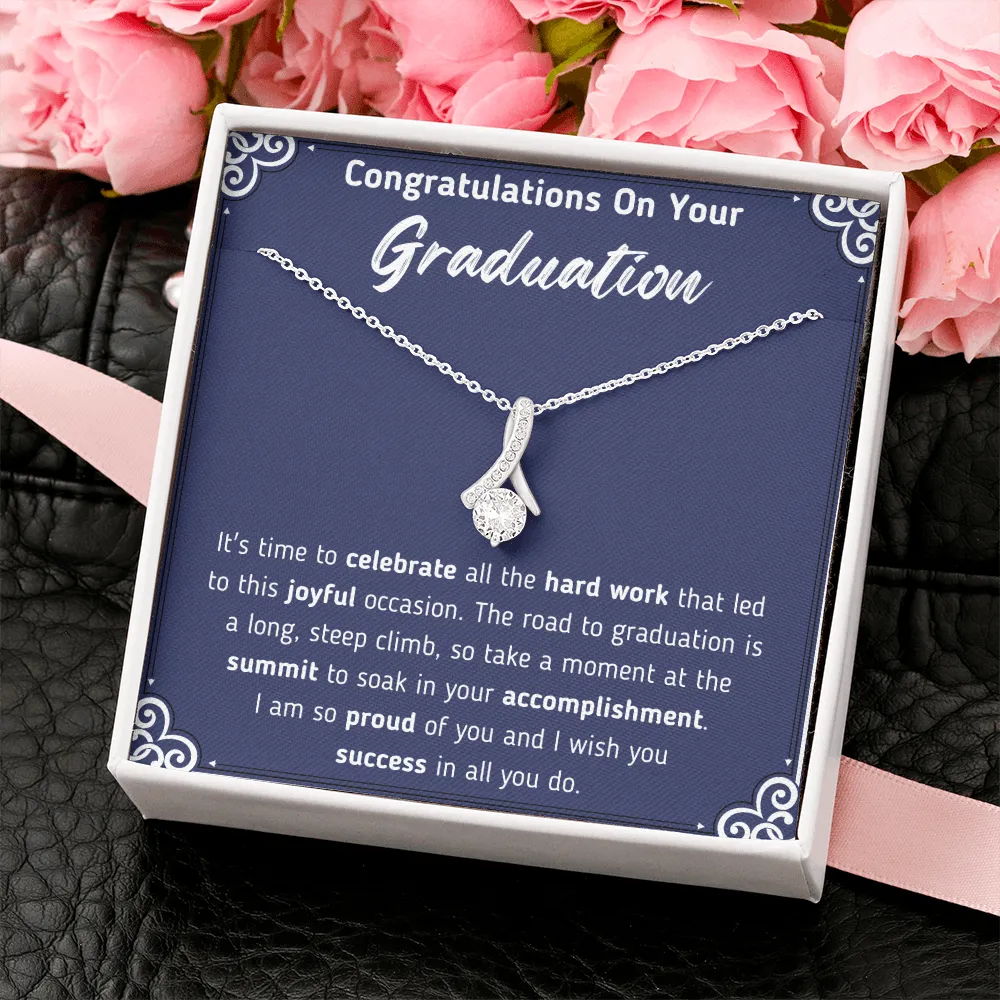 Congratulations On Your Graduation Ribbon Necklace