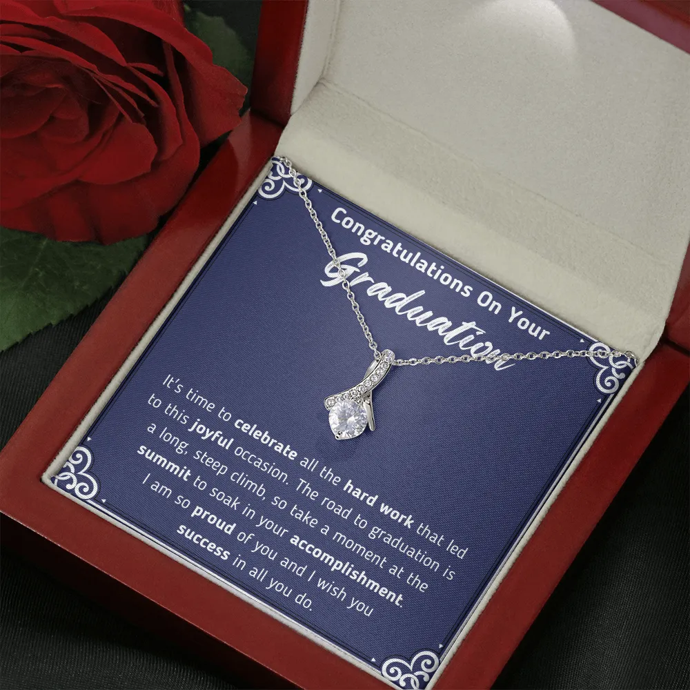 Congratulations On Your Graduation Ribbon Necklace