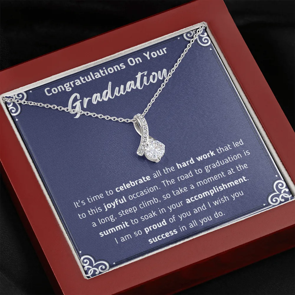 Congratulations On Your Graduation Ribbon Necklace
