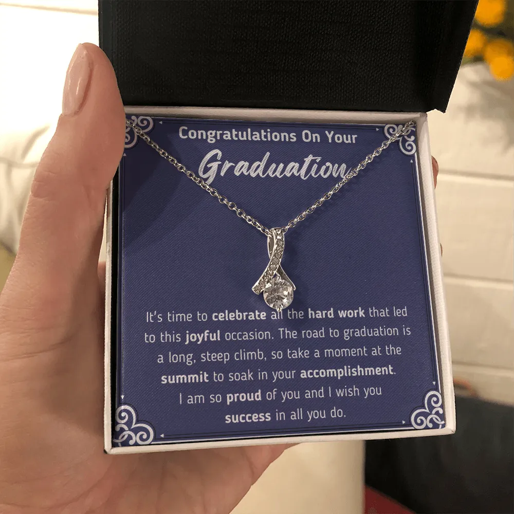 Congratulations On Your Graduation Ribbon Necklace
