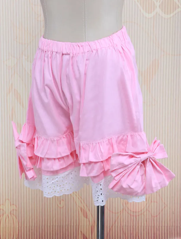 Cotton Pink Lace Lolita Bloomers