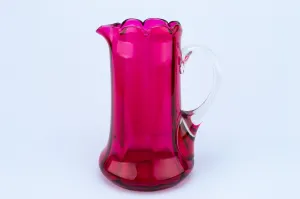 Cranberry Red Glass Jug, English Circa 1900