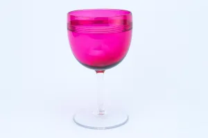 Cranberry Red Wine Glass, English Early 1900s