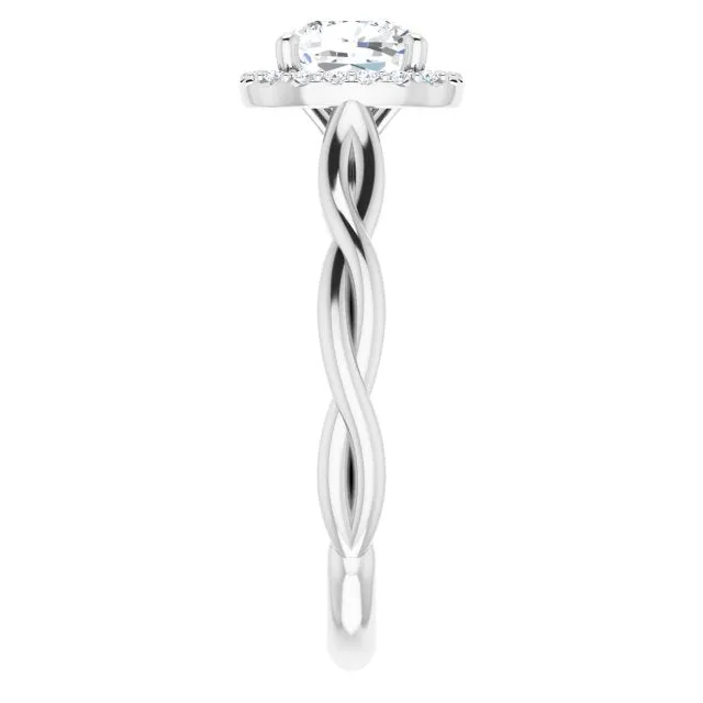 Cushion Cut Diamond Halo Engagement Ring