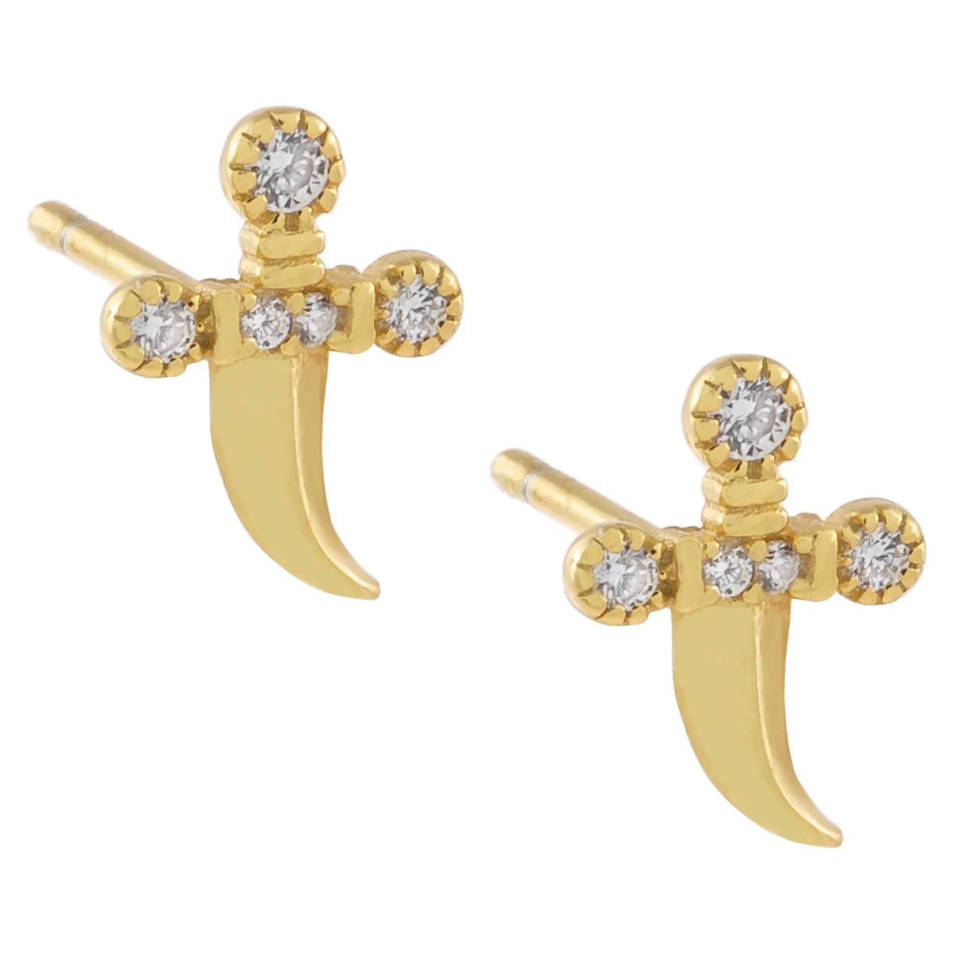 CZ Dagger Stud Earring