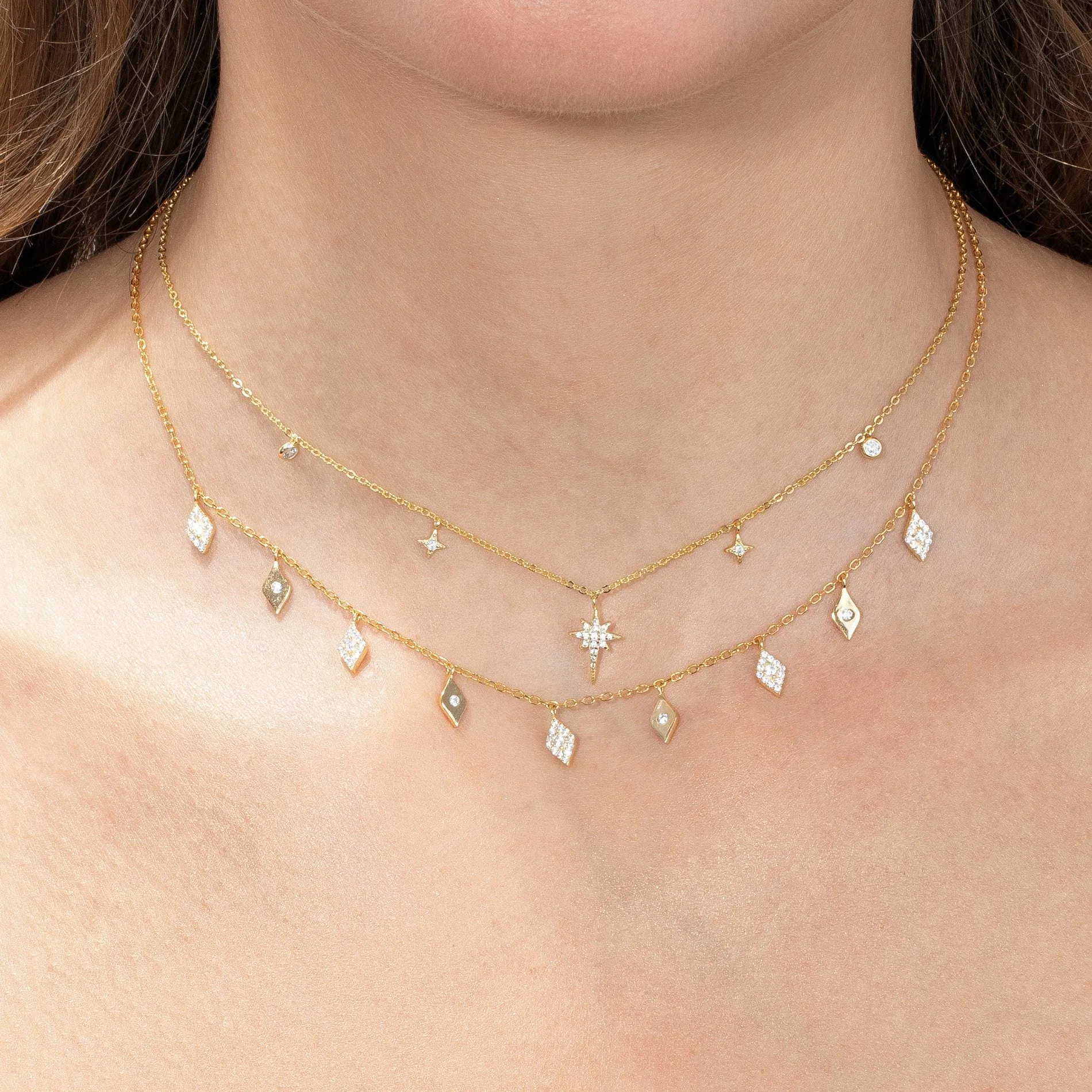 CZ Starburst Charm Choker