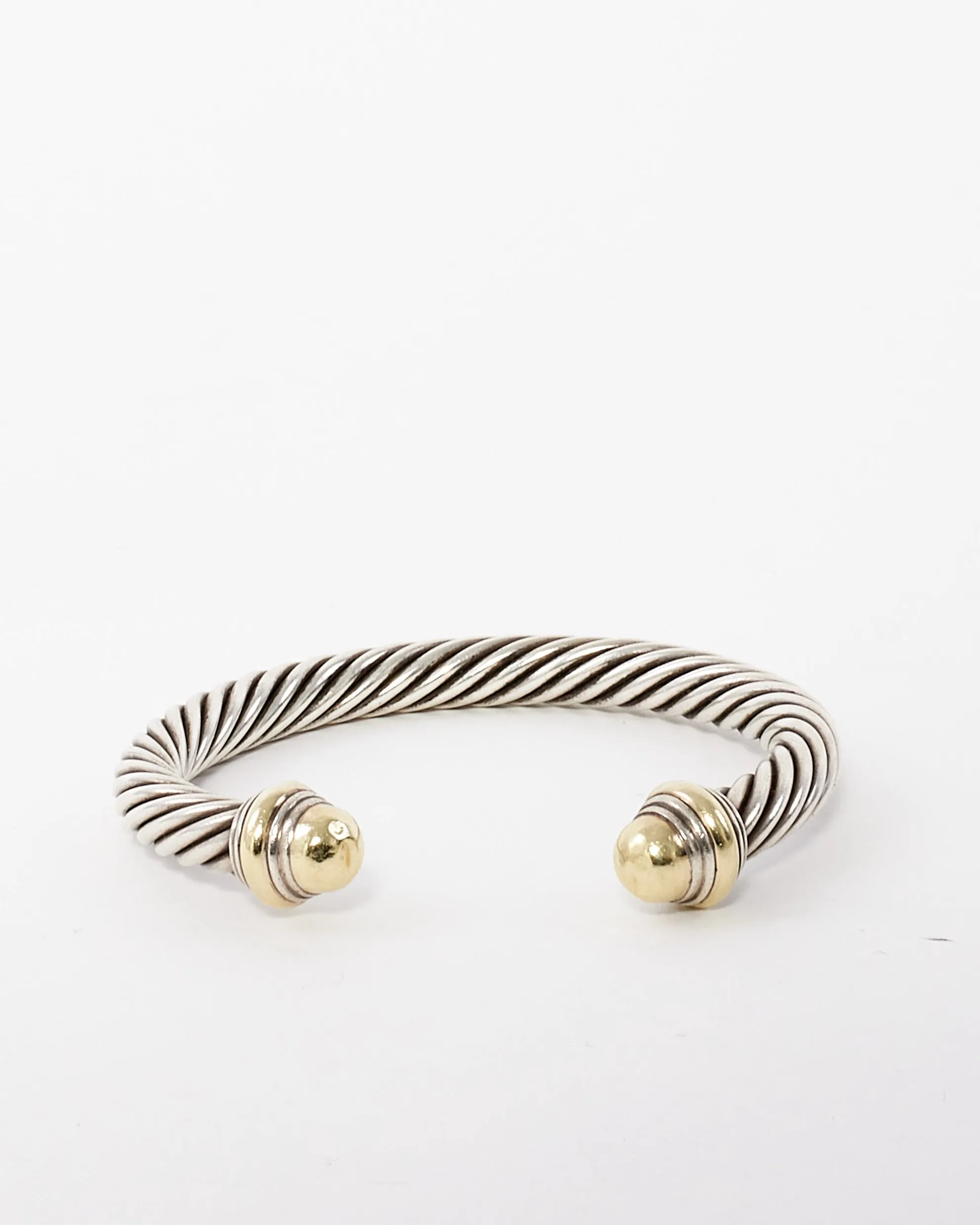 David Yurman Sterling Silver & 14K Yellow Gold Domes Classic Cable 7MM Bracelet