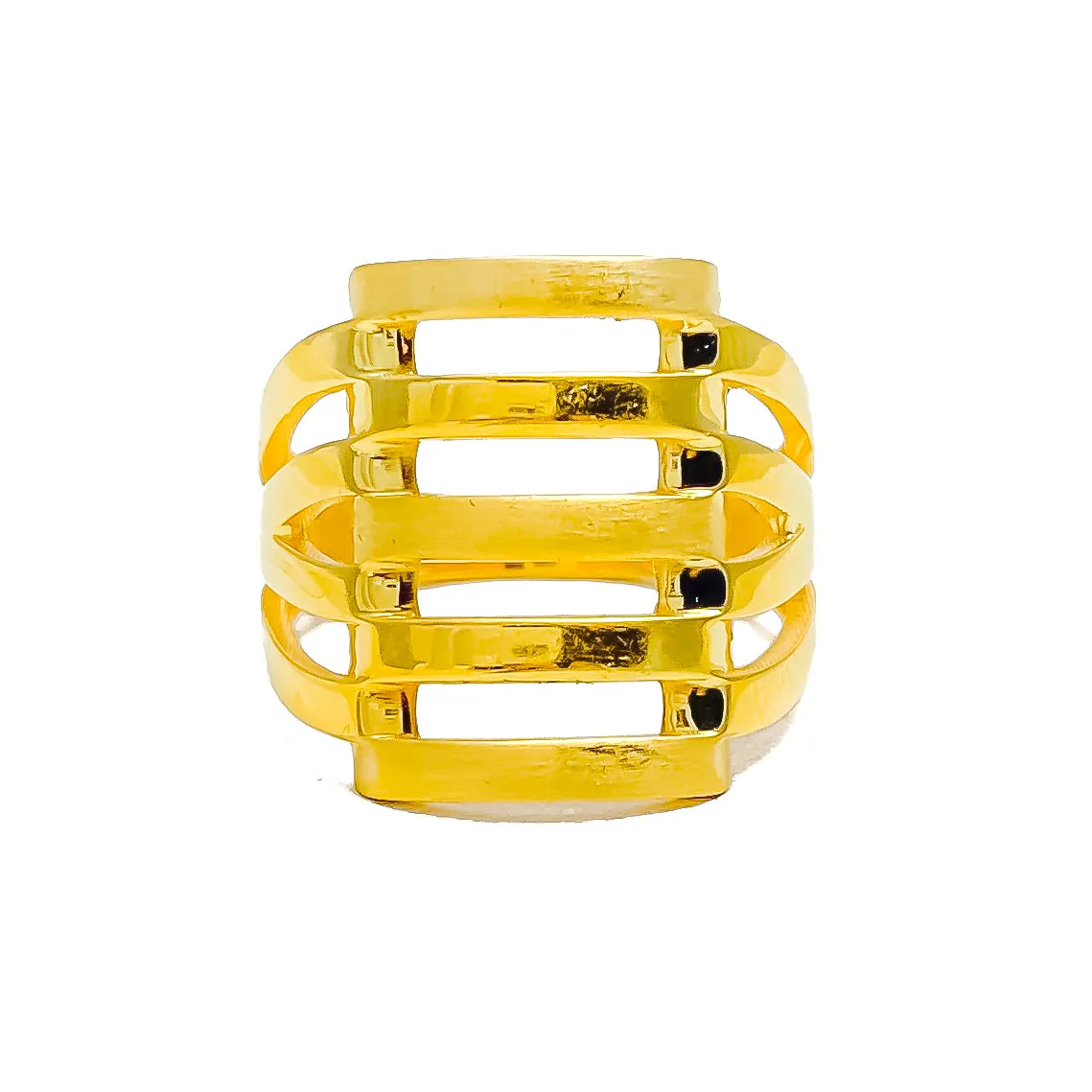 Decadent Draped 22k Gold Block Ring