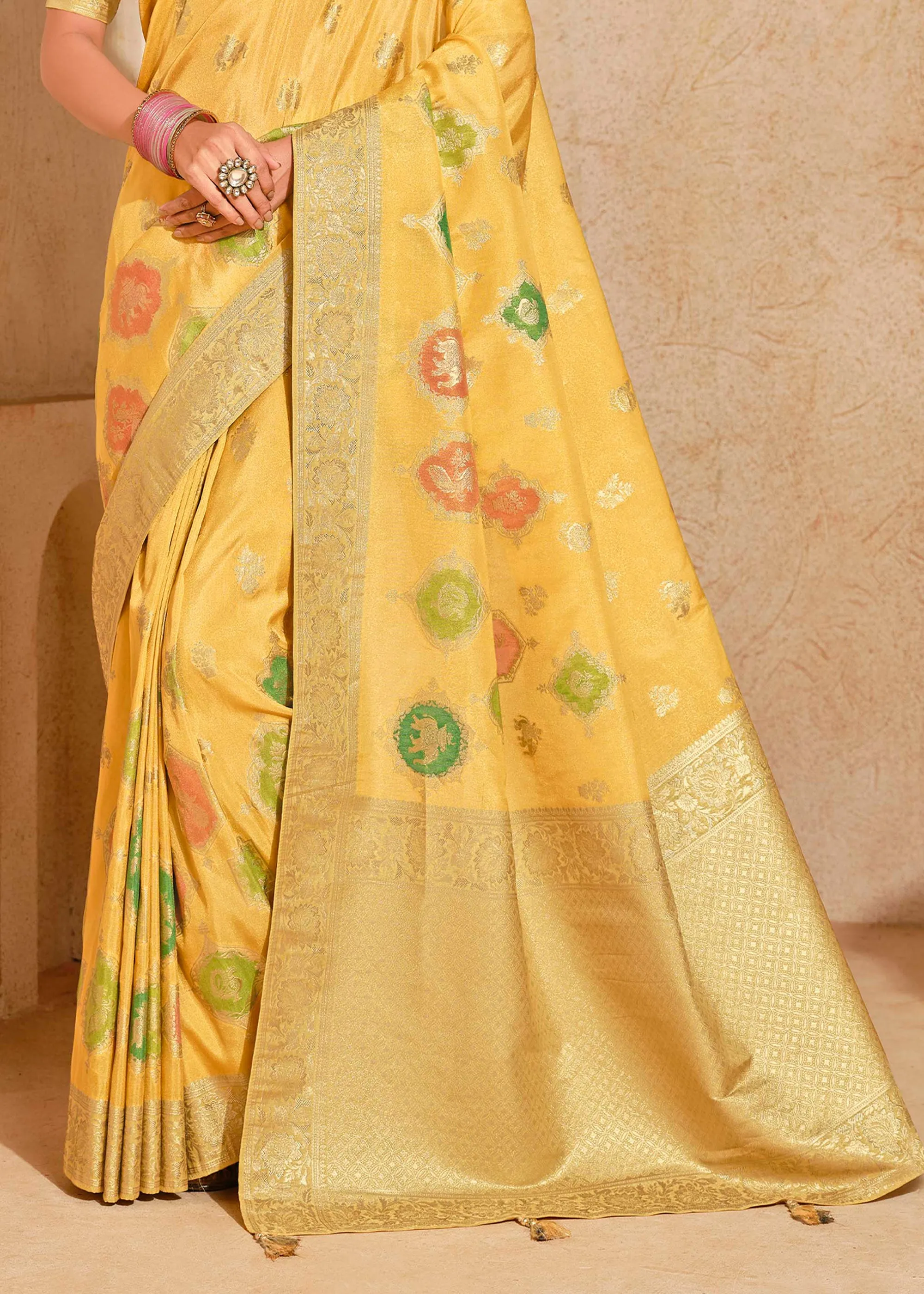 Delight Yellow Woven Banarasi Silk Saree