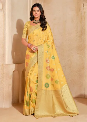 Delight Yellow Woven Banarasi Silk Saree