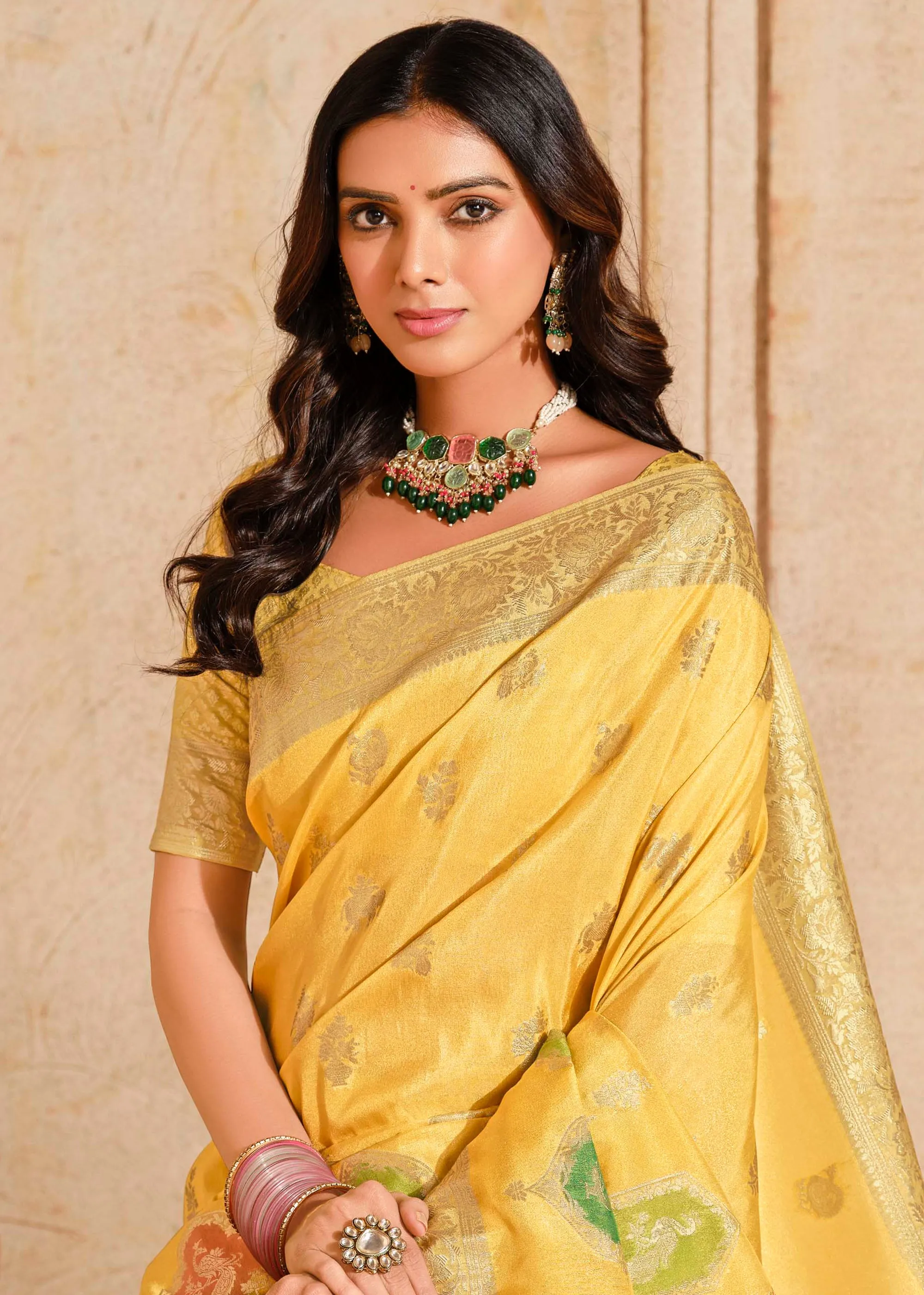 Delight Yellow Woven Banarasi Silk Saree
