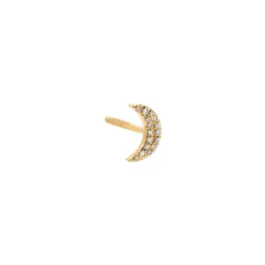 Diamond Crescent Stud Earring 14K