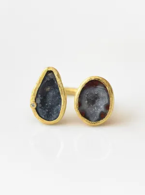 Diamond Double Geode Ring