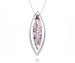 Double Marquise Statement Diamond Amethyst Necklace