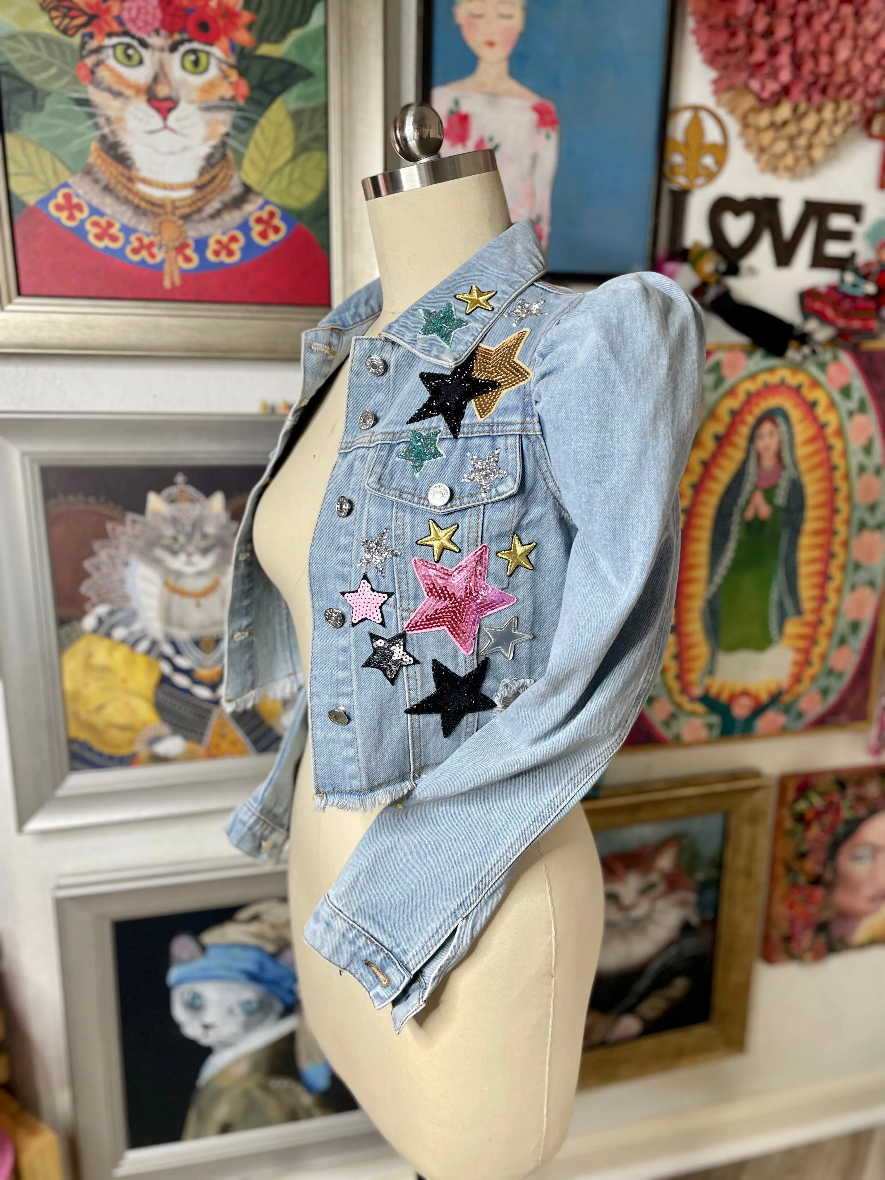 Dreaming Angel Cherub Denim Jacket.