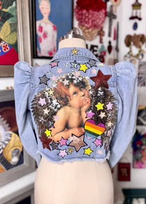 Dreaming Angel Cherub Denim Jacket.