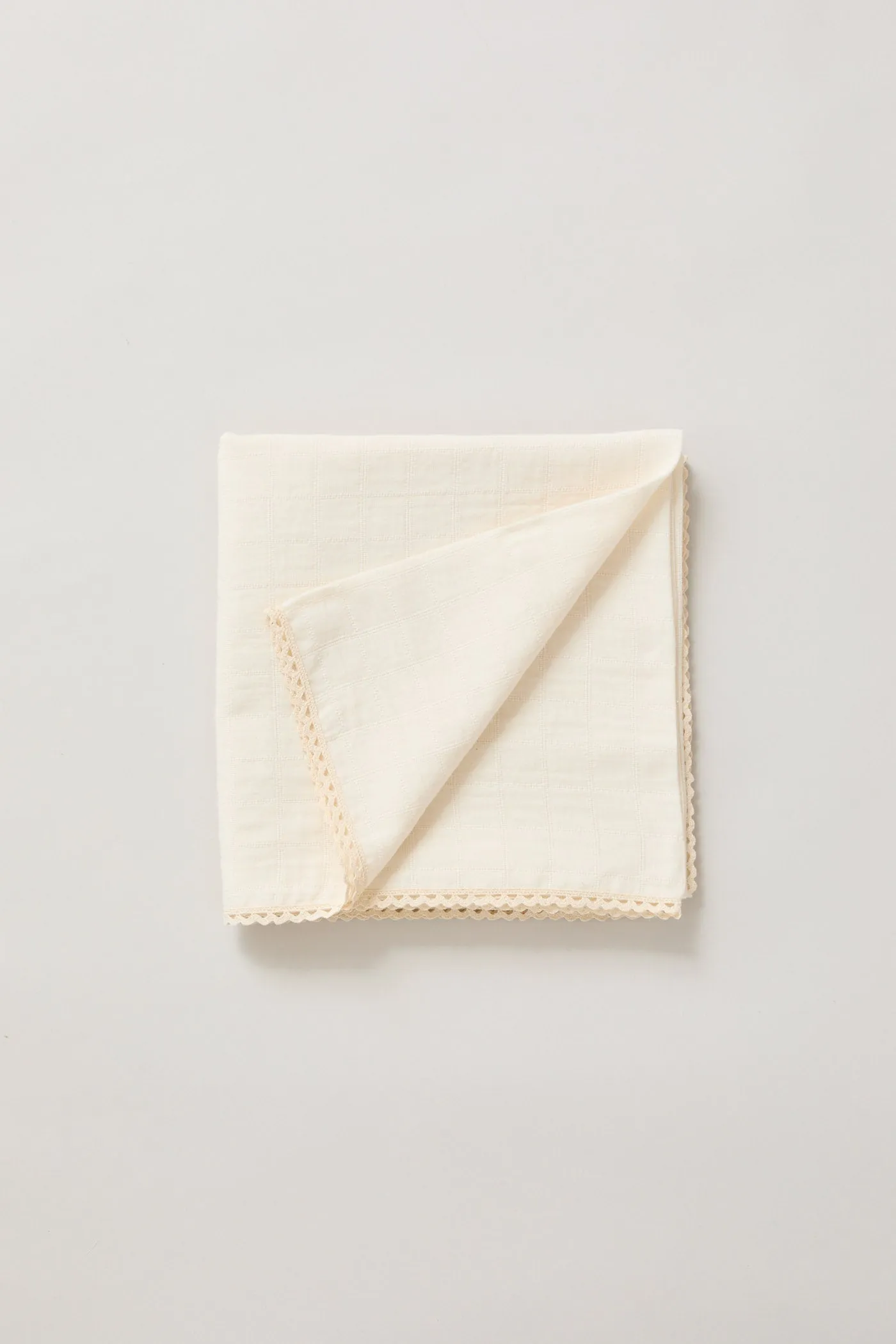 Dreams Swaddle in Cream Cotton Square Jacquard
