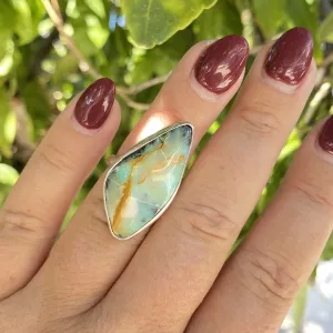 Dreamy Boulder Opal Sterling Silver Ring, One of a Kind
