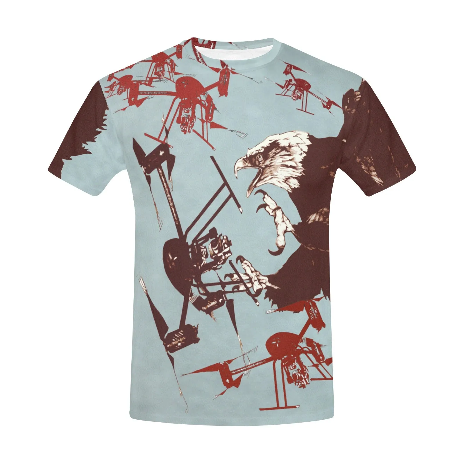 Drones Call To Duty Blue Men's Crew Neck T-shirt