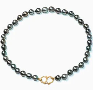 Dyan Tahitian South Sea Pearl Necklace in 20K Peach Gold