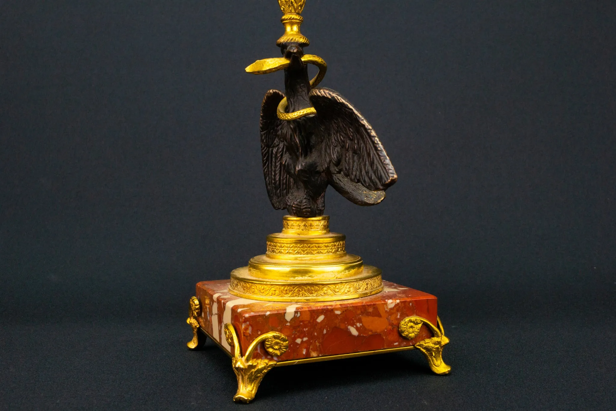 Eagle & Snake Candlesticks, French 19th Century