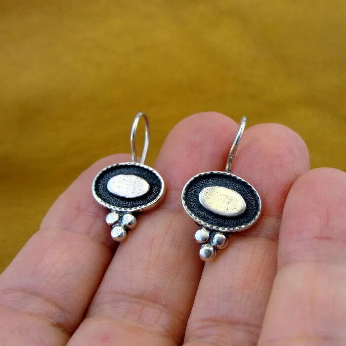 Earrings 925 Sterling Silver Handmade Charming Sweet Hadar Designers (ms 2636) y