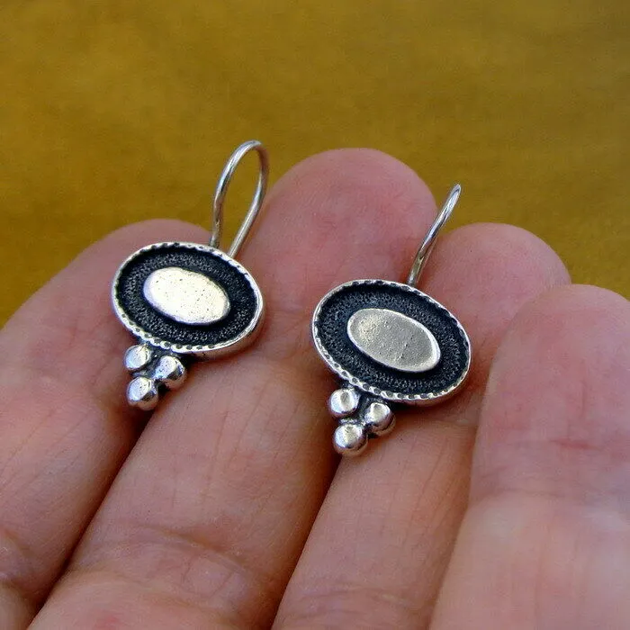 Earrings 925 Sterling Silver Handmade Charming Sweet Hadar Designers (ms 2636) y