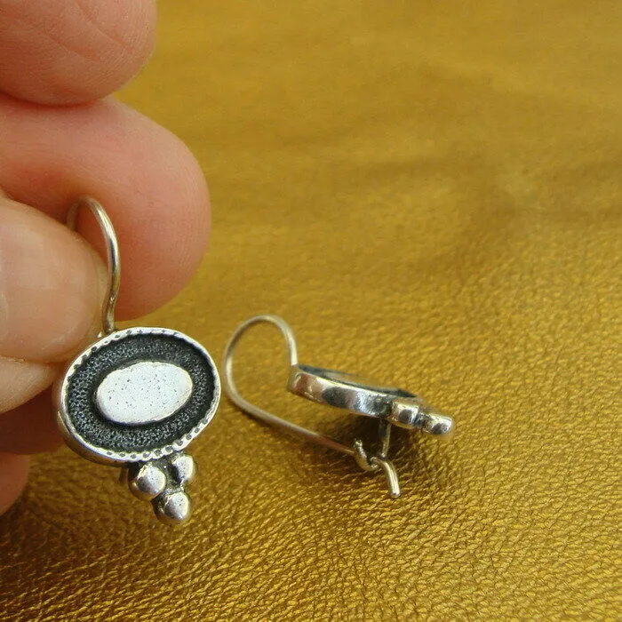 Earrings 925 Sterling Silver Handmade Charming Sweet Hadar Designers (ms 2636) y