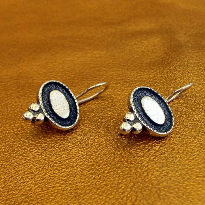 Earrings 925 Sterling Silver Handmade Charming Sweet Hadar Designers (ms 2636) y