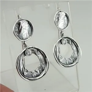 Earrings 925 Sterling Silver Unique Modern Handmade Art Hadar Designers (MS 1003)