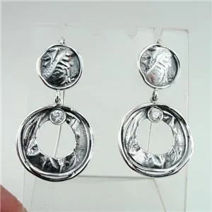 Earrings 925 Sterling Silver Unique Modern Handmade Art Hadar Designers (MS 1003)