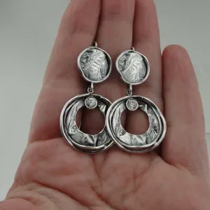 Earrings 925 Sterling Silver Unique Modern Handmade Art Hadar Designers (MS 1003)
