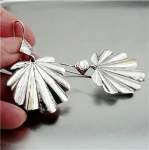 Earrings 9k Gold 925 Silver Handmade Modern Art Dangle Hadar Designers  () SALE