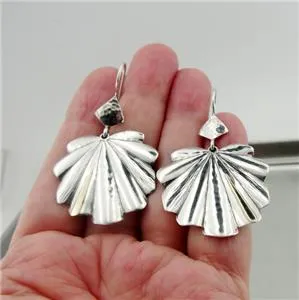 Earrings 9k Gold 925 Silver Handmade Modern Art Dangle Hadar Designers  () SALE